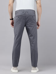 Men's Blue Cotton Caribbean Slim Fit Stripes Printed 4 Pocket Cross Pocket Trouser
