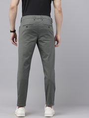 Grey Cotton Slim Fit Striped Trouser - 4 Pocket Style