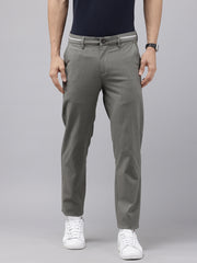 Grey Cotton Plain Slim Fit Trousers – Caribbean Style 5 Pocket Pants