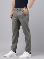 Men's Grey Cotton Caribbean Slim Fit Solid 5 Pocket Cross Pocket Trouser