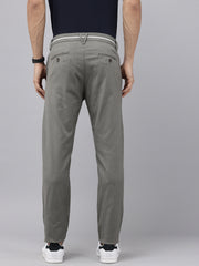 Men's Grey Cotton Caribbean Slim Fit Solid 5 Pocket Cross Pocket Trouser