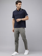 Men's Grey Cotton Caribbean Slim Fit Solid 5 Pocket Cross Pocket Trouser