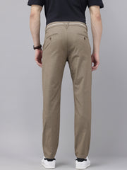 Men's Light Brown Cotton Caribbean Slim Fit Solid 5 Pocket Cross Pocket Trouser