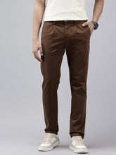 Brick Slim Fit Cotton Casual Trousers with 5 Pockets