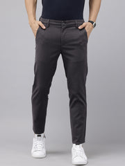 Caribbean Navy Blue Cotton Slim Fit Solid Trouser – 5 Pocket Style