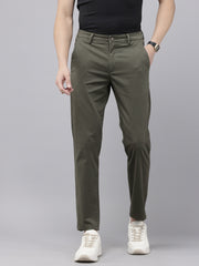 Slim Fit Grey Cotton Printed Trousers - Stylish 5 Pocket Pants