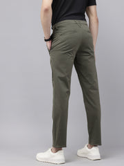 Slim Fit Grey Cotton Printed Trousers - Stylish 5 Pocket Pants