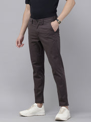 Charcoal Caribbean Slim Fit Cotton Trousers – 5-Pocket Classic Style