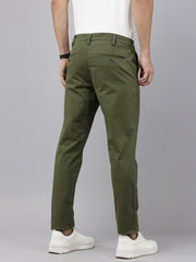 Olive Caribbean Slim Fit Cotton Trousers – 5-Pocket Classic Style