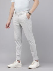 Grey Caribbean Slim Fit Cotton Trousers – 5-Pocket Classic Style