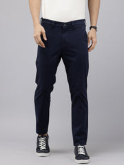 Navy Blue Caribbean Slim Fit Cotton Trousers – 5-Pocket Classic Style