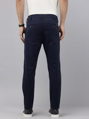 Navy Blue Caribbean Slim Fit Cotton Trousers – 5-Pocket Classic Style