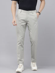 Caribbean Grey Slim Fit Cotton Trousers – 5-Pocket Classic Style
