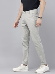 Caribbean Grey Slim Fit Cotton Trousers – 5-Pocket Classic Style