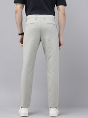 Caribbean Grey Slim Fit Cotton Trousers – 5-Pocket Classic Style