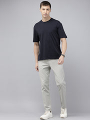 Caribbean Grey Slim Fit Cotton Trousers – 5-Pocket Classic Style