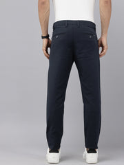 Navy Blue Caribbean Slim Fit Cotton Trousers – 5-Pocket Classic Style