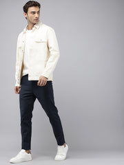 Navy Blue Caribbean Slim Fit Cotton Trousers – 5-Pocket Classic Style