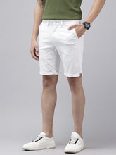 White Slim Fit Cotton Shorts with 5 Pockets