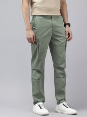 Grey Cotton 7 Pockets Plain Cargo Trouser