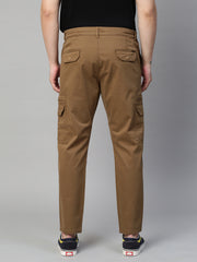 Brown Cotton Stretch Fit Functional & Stylish Cargo Pant