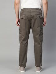 Genips Men's Dark Grey  Cotton Stretch Bahamas Cargo Fit Solid Cargo