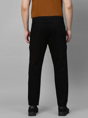 Genips Men's Black Cotton Stretch Bahamas Cargo Fit Solid Cargo