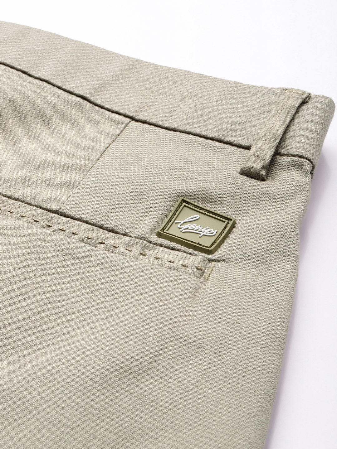 Men Mint Cotton Stretchable Caribbean Fit Mid-Rise Solid Casual Trousers
