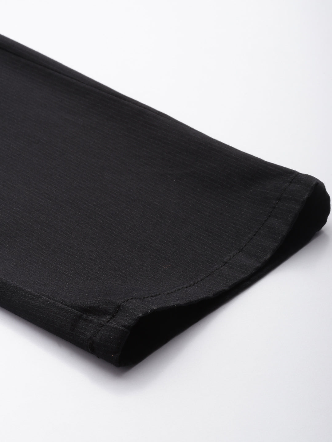 Men's Black Striped Cotton Slim Fit Casual 4 Pockets Trouser