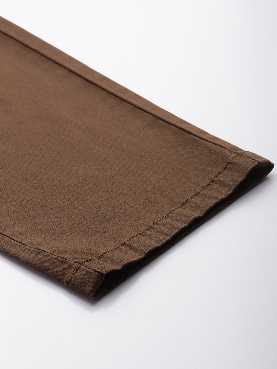 Men's Brick Solid Cotton Slim Fit Casual 5 Pockets Trouser