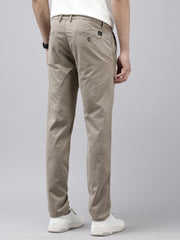 Men's Rust Solid Cotton Slim Fit Casual 5 Pockets Trouser