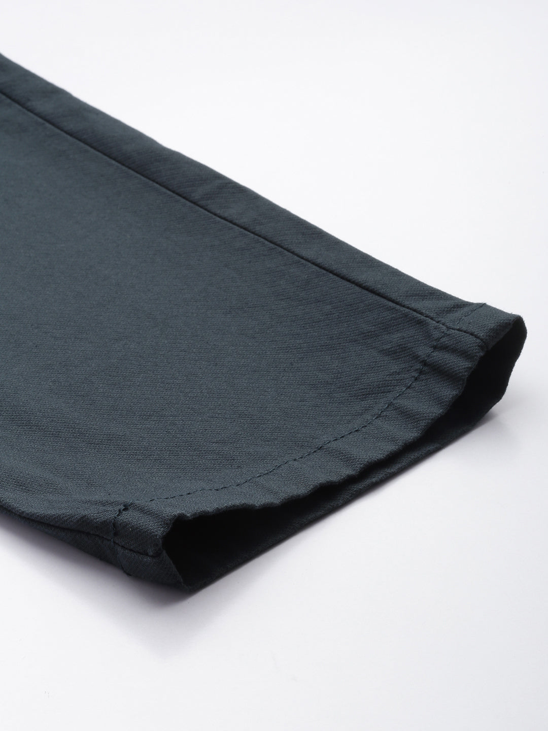 Men's Navy Blue Solid Cotton Slim Fit Casual 5 Pockets Trouser
