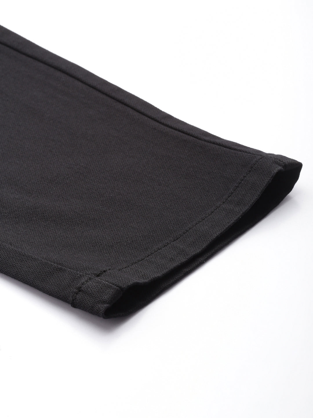 Men's Black Solid Cotton Slim Fit Casual 5 Pockets Trouser