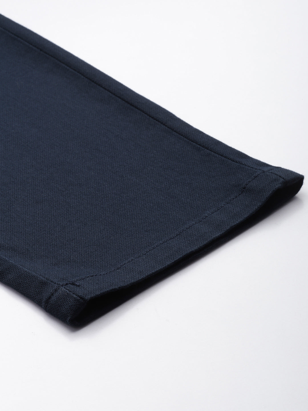 Men's Navy Blue Solid Cotton Slim Fit Casual 5 Pockets Trouser