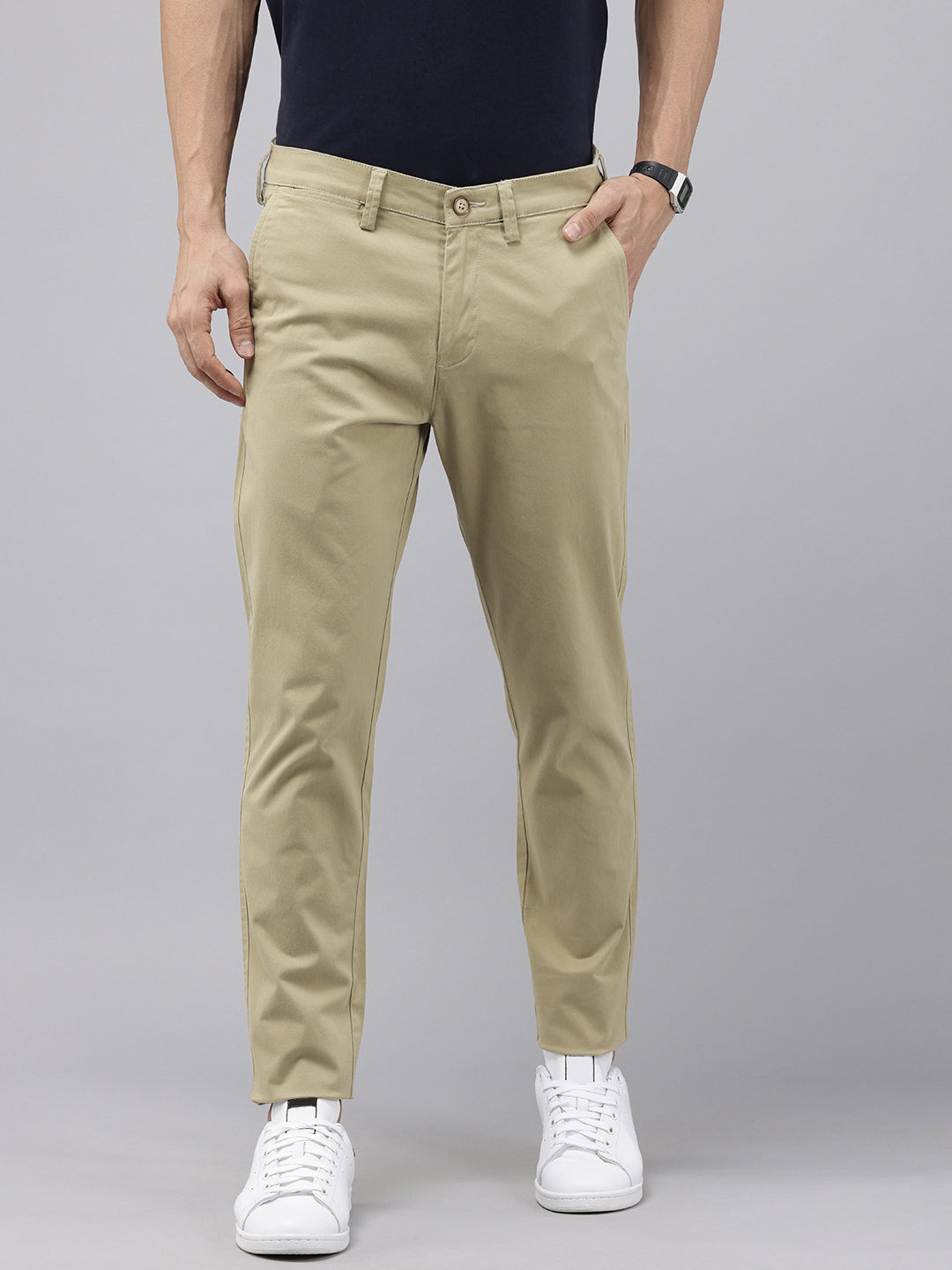 Mint Caribbean Slim Fit Cotton Trousers – 5-Pocket Classic Style