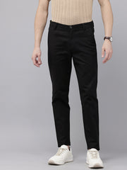 Men's Black Cotton Caribbean Slim Fit Solid 5 Pocket Cross Pocket Trouser