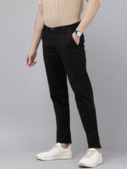 Men's Black Cotton Caribbean Slim Fit Solid 5 Pocket Cross Pocket Trouser