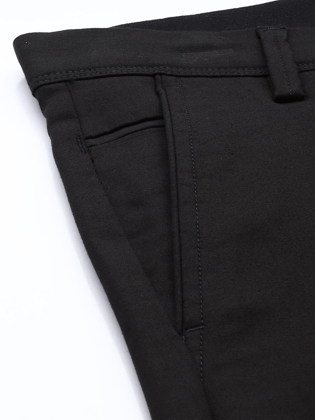 Men's Black Cotton Caribbean Slim Fit Solid 5 Pocket Cross Pocket Trouser