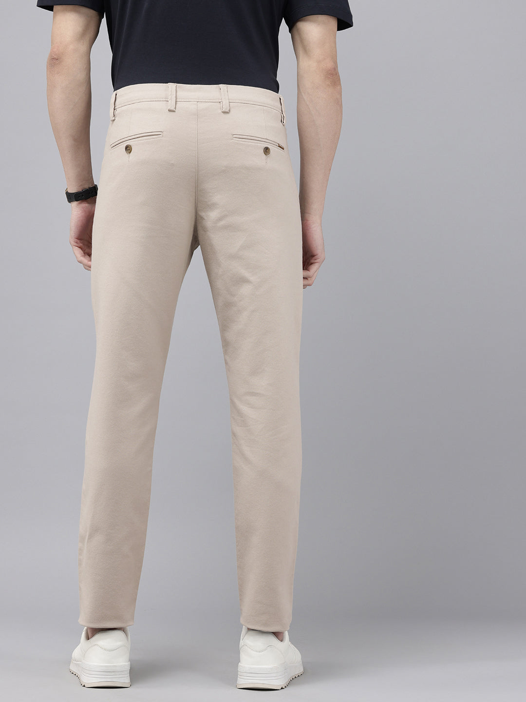 Men's Camel Cotton Caribbean Slim Fit Solid 5 Pocket Cross Pocket Trouser