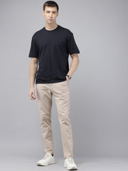 Men's Camel Cotton Caribbean Slim Fit Solid 5 Pocket Cross Pocket Trouser