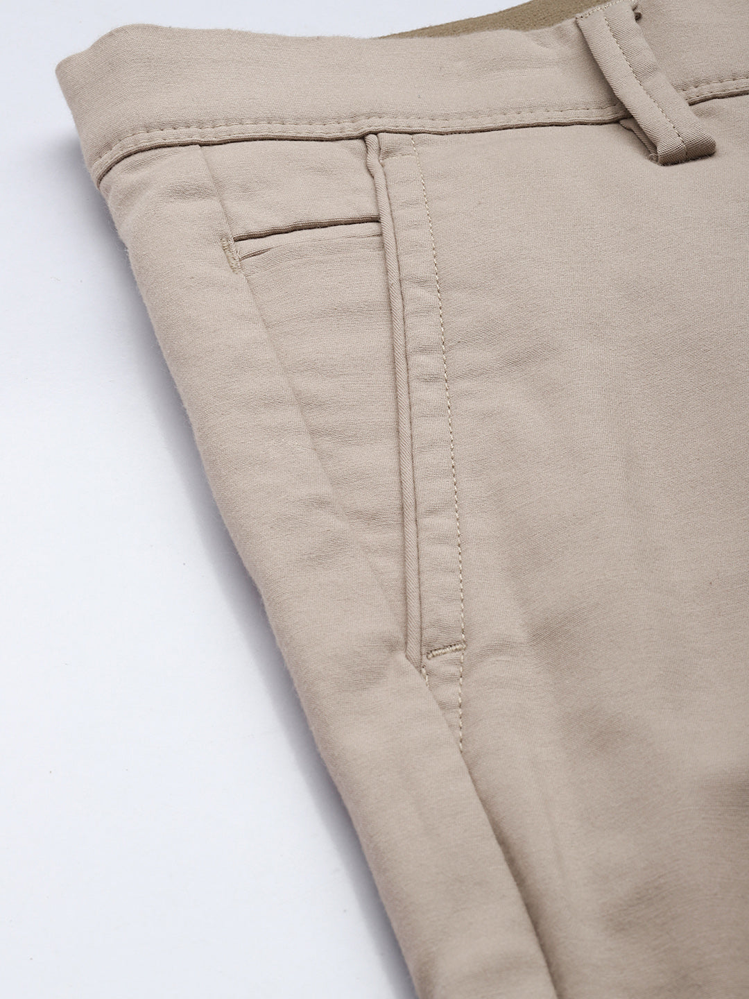 Men's Camel Cotton Caribbean Slim Fit Solid 5 Pocket Cross Pocket Trouser