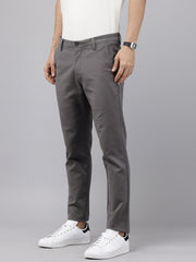 Men's Grey Cotton Caribbean Slim Fit Solid 5 Pocket Cross Pocket Trouser