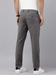 Men's Grey Cotton Caribbean Slim Fit Solid 5 Pocket Cross Pocket Trouser