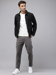 Men's Grey Cotton Caribbean Slim Fit Solid 5 Pocket Cross Pocket Trouser
