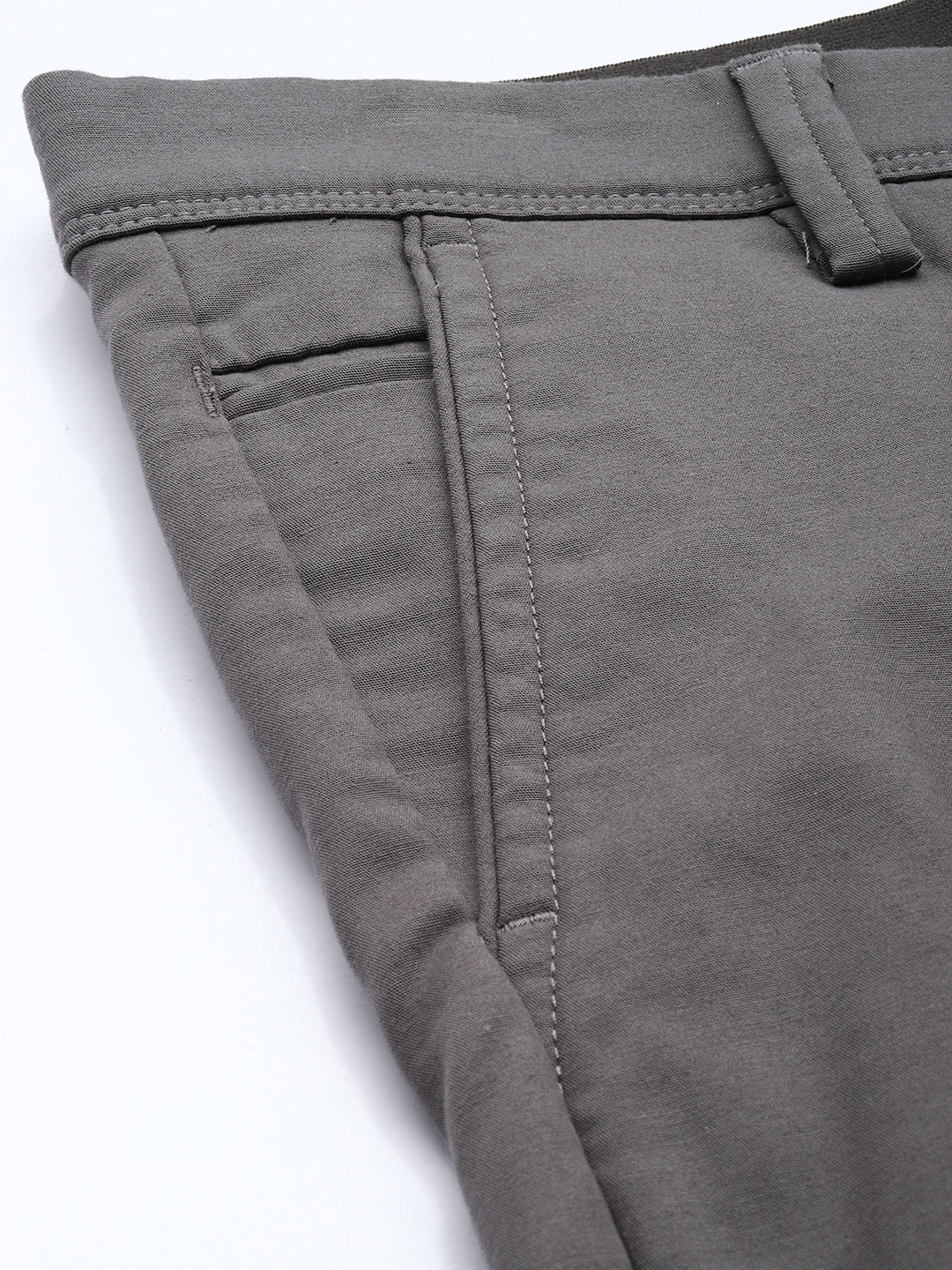 Men's Grey Cotton Caribbean Slim Fit Solid 5 Pocket Cross Pocket Trouser