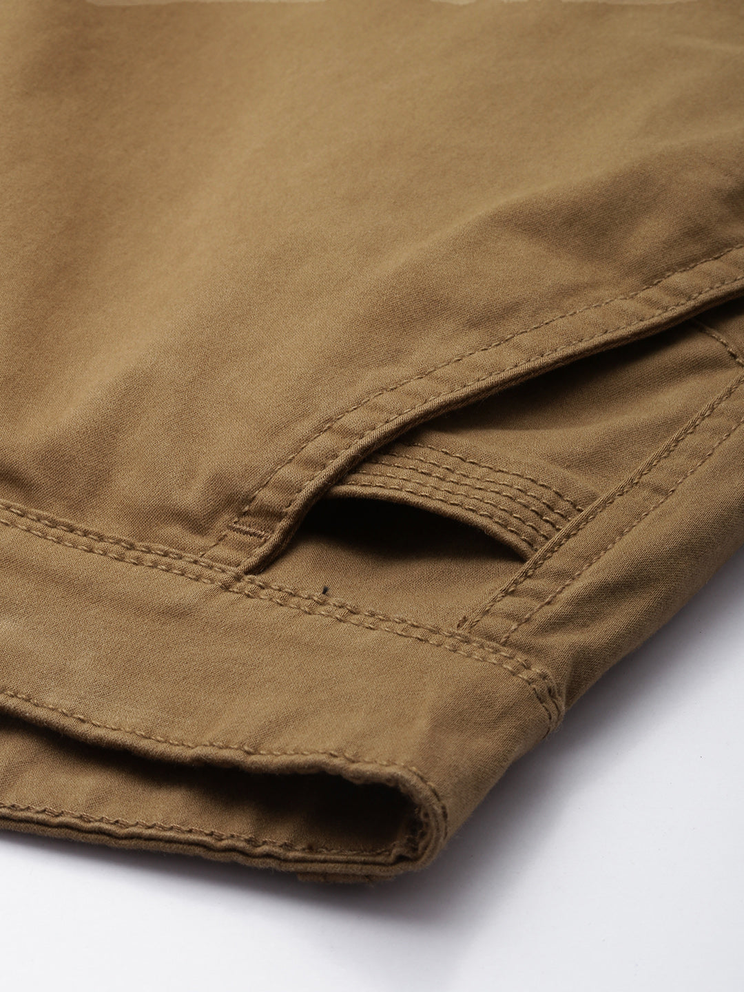 Men's Brown Solid Cotton 7 Pockets Cargo Trouser