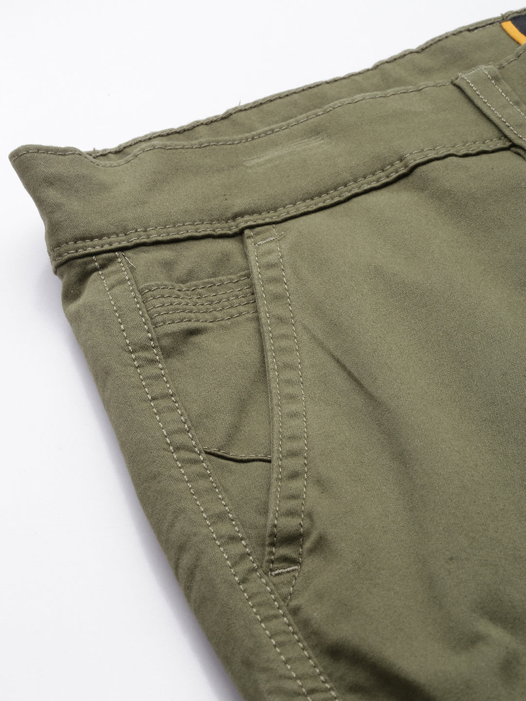 Men's Dark Olive Solid Cotton 7 Pockets Cargo Trouser