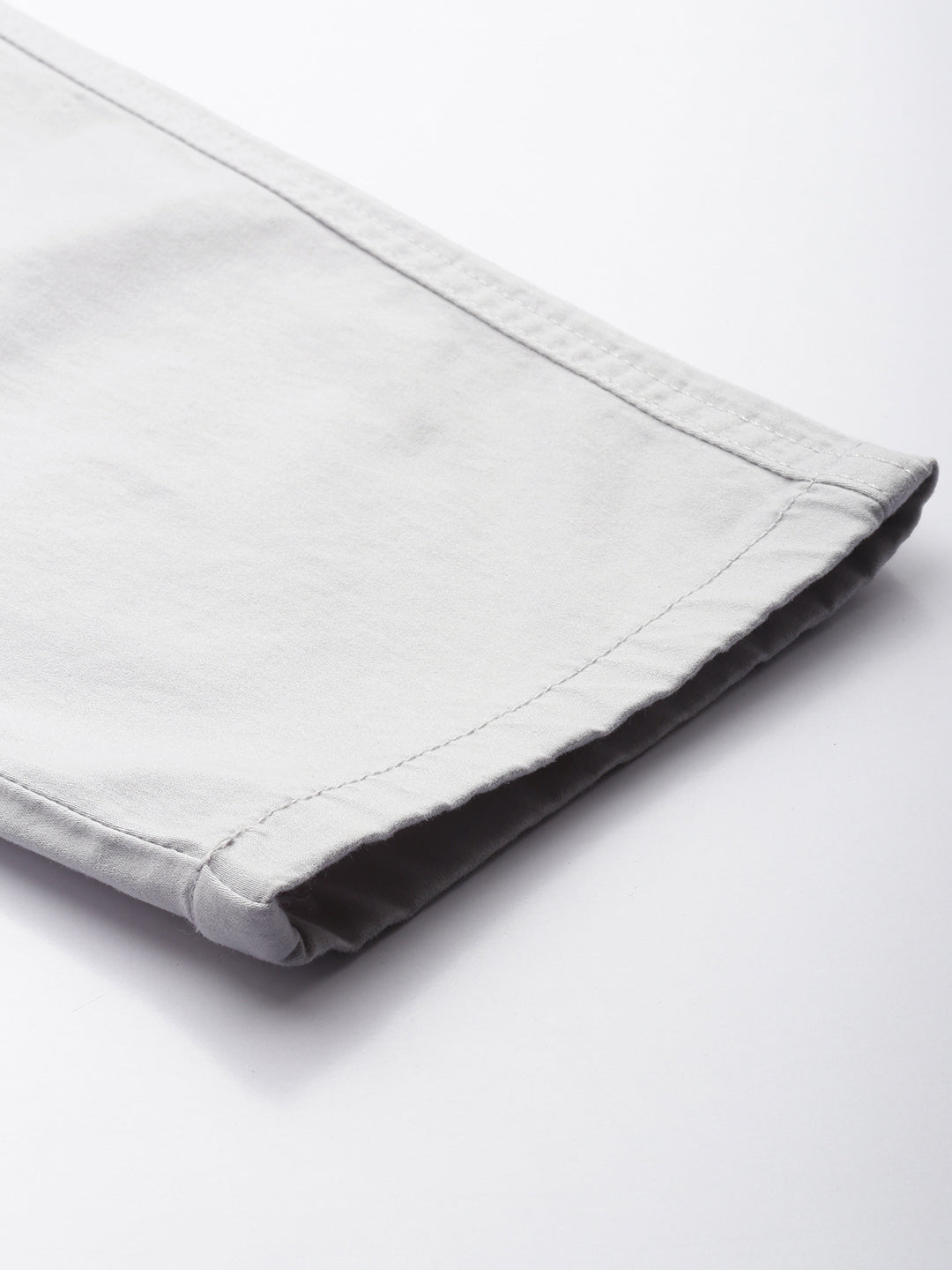 Men's Light Grey Solid Cotton 7 Pockets Cargo Trouser