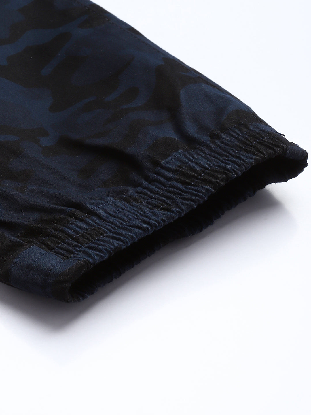 Men's Navy Blue Cotton Bahamas Joggers Fit Camouflage Printed 4 Pocket Jogger Trouser