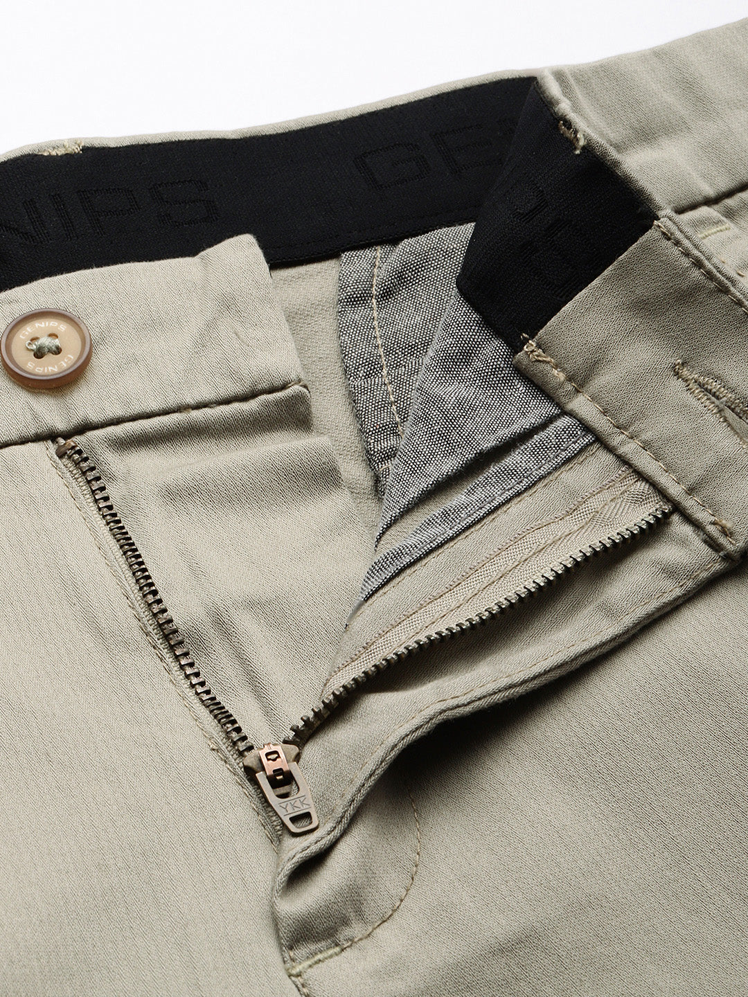 Men Mint Cotton Stretchable Caribbean Fit Mid-Rise Solid Casual Trousers